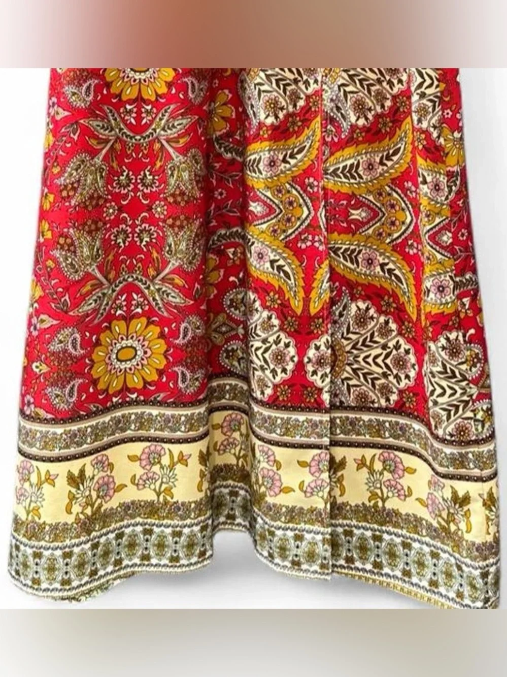 🎁5 FOR $50 SALE🎁 Festival Vibe Boho Paisley & floral Print Maxi Skirt